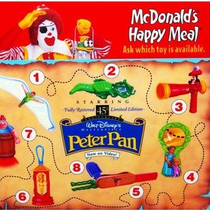 NWT Peter Pan Disney McDonald’s Happy Meal Set of 5